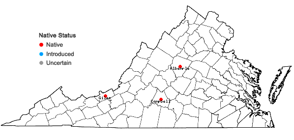 Locations ofBrachythecium acutum (Mitt.) Sull. in Virginia