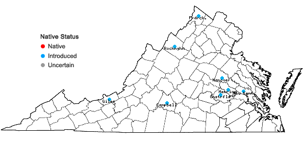 Locations ofCannabis sativa L. in Virginia