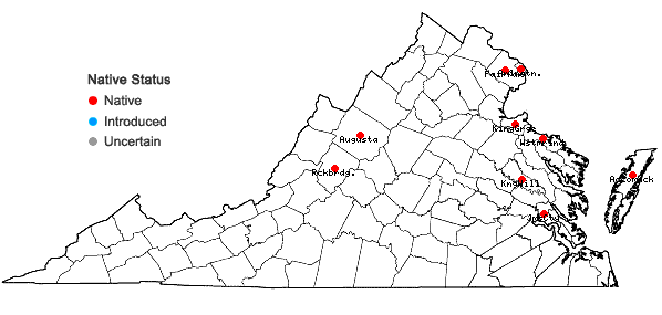 Locations ofCarex lacustris Willdenow in Virginia