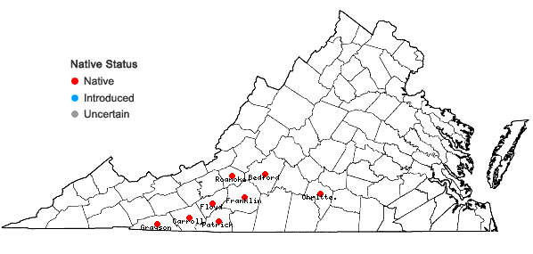 Locations ofCoreopsis pubescens Ell. in Virginia