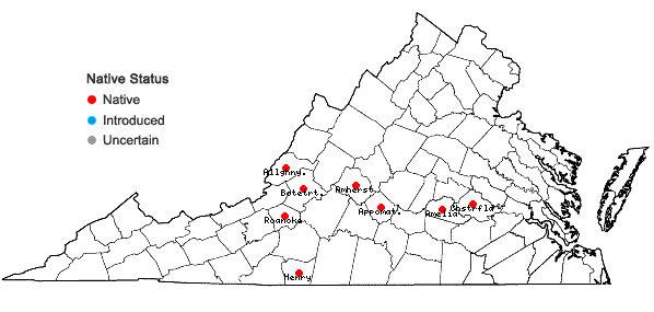 Locations ofCrataegus ×vailiae Britton in Virginia
