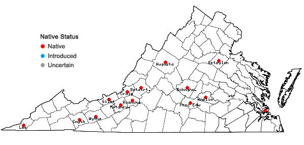Locations ofDicranum spurium Hedwig in Virginia