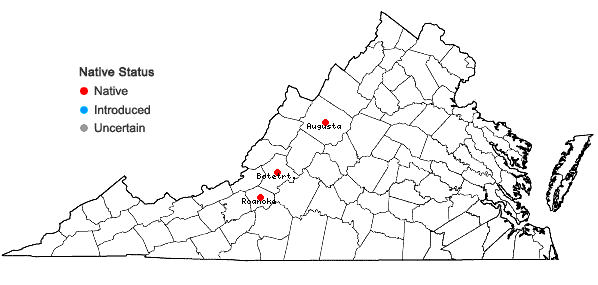 Locations ofDrepanocladus polygamus (Schimp.) Hedenäs in Virginia
