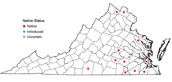 Locations ofFontinalis sullivantii Lindb. in Virginia