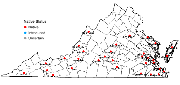 Locations ofFuscocephaloziopsis lunulifolia (Dumort.) Vana & Söderstr. in Virginia