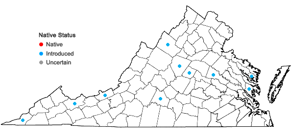Locations ofLinum usitatissimum L. in Virginia