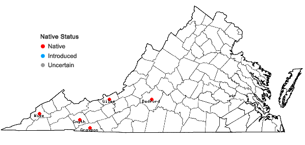Locations ofMarsupella paroica R.M. Schuster in Virginia