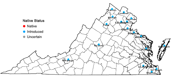 Locations ofMyriophyllum spicatum L. in Virginia