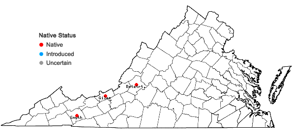 Locations ofOncophorus rauei (Austin) Grout in Virginia
