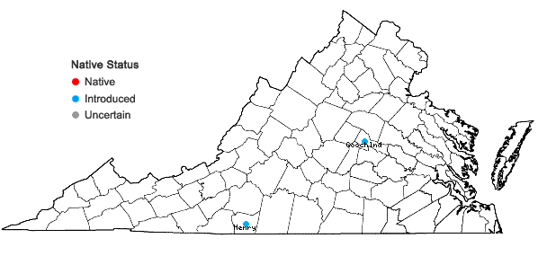 Locations ofPapaver somniferum L. in Virginia