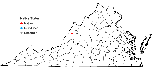Locations ofPlagiopus oederianus (Sw.) H.A. Crum & L.E. Anderson in Virginia