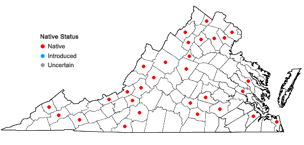 Locations ofPolytrichum juniperinum Hedwig in Virginia