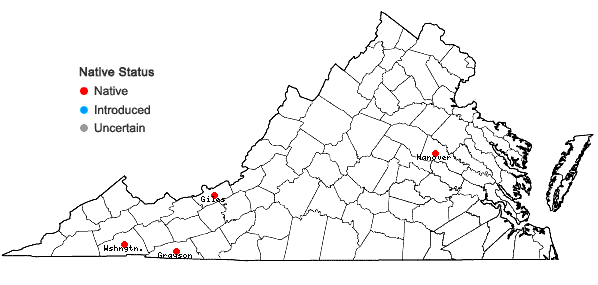 Locations ofPolytrichum strictum Bridel in Virginia