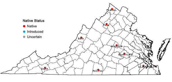 Locations ofRicciocarpos natans (L.) Corda in Virginia