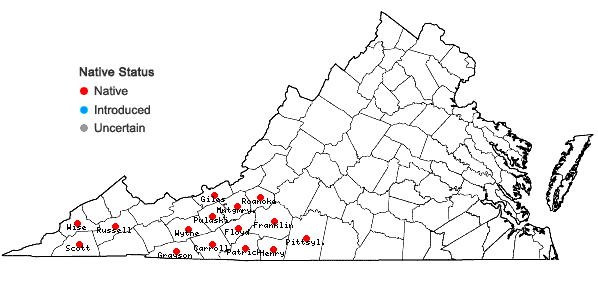 Locations ofSilphium perfoliatum L. in Virginia