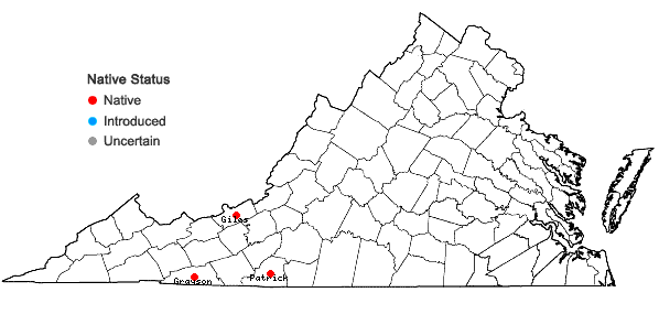 Locations ofSphagnum angustifolium (Warnst.) C.E.O. Jensen in Virginia