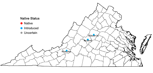 Locations ofTrillium cuneatum Raf. in Virginia