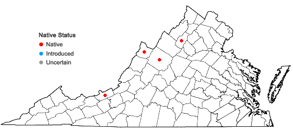 Locations ofViburnum lentago L. in Virginia