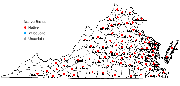 Locations ofVitis labrusca L. in Virginia