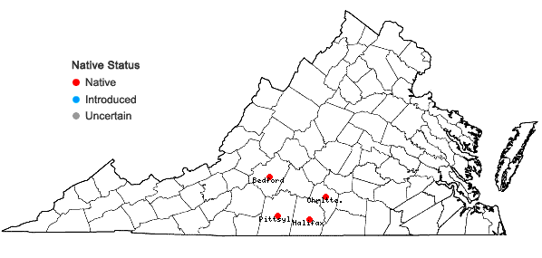 Locations ofAcmispon helleri (Britt.) A.A. Heller in Virginia