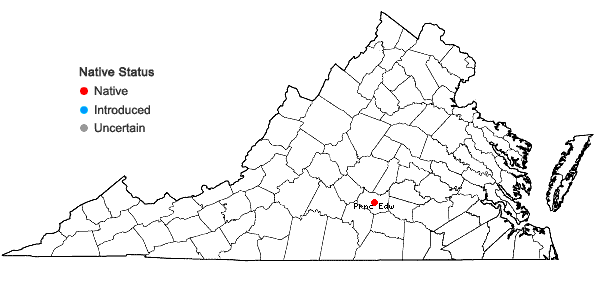 Locations ofArchidium donnellii Austin in Virginia