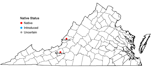 Locations ofAstragalus neglectus (Torr. & Gray) Sheldon in Virginia