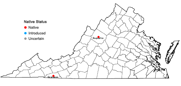 Locations ofCarex sterilis Willd. in Virginia