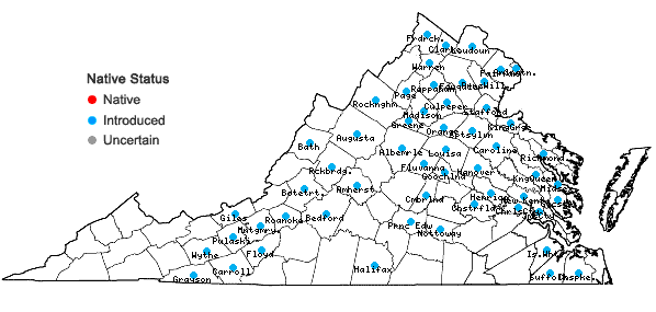 Locations ofCelastrus orbiculatus Thunb. in Virginia