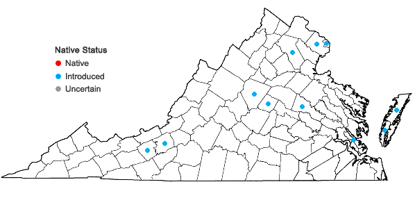 Locations ofCenchrus purpurascens Thunb. in Virginia