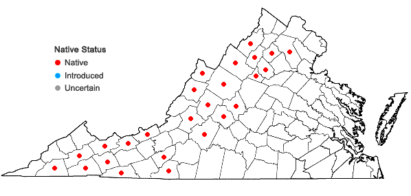 Locations ofCircaea alpina L. ssp. alpina in Virginia