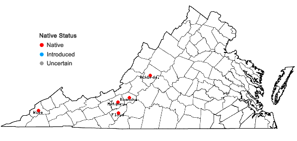 Locations ofCrataegus mollis Scheele var. mollis in Virginia