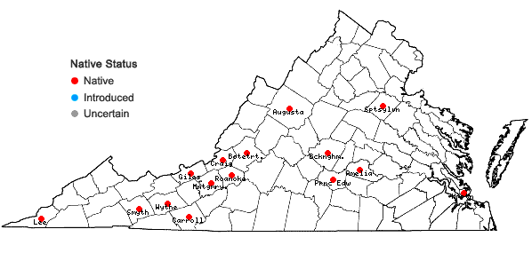 Locations ofDicranum spurium Hedwig in Virginia