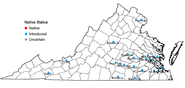 Locations ofEgeria densa Planchon in Virginia