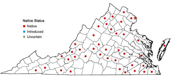 Locations ofFontinalis novae-angliae Sullivant in Virginia
