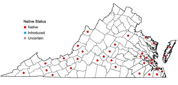 Locations ofFuscocephaloziopsis lunulifolia (Dumort.) Vana & Söderstr. in Virginia