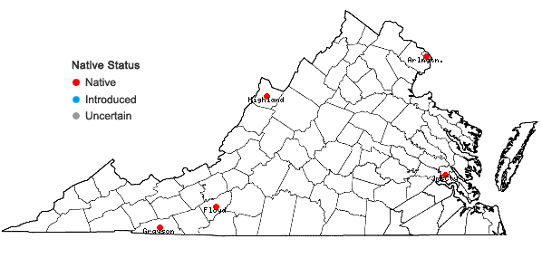 Locations ofGlyceria grandis S. Wats. var. grandis in Virginia