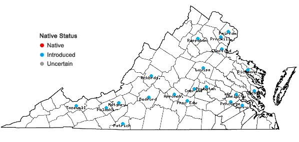 Locations ofNajas minor All. in Virginia