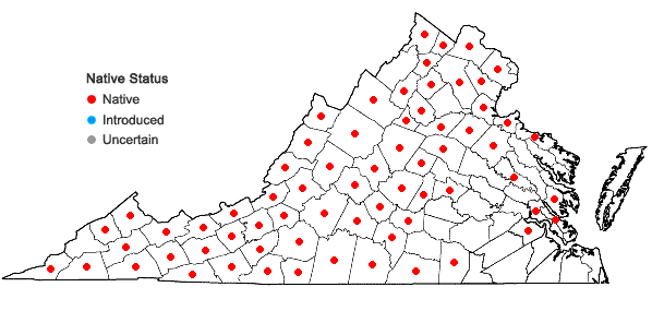 Locations ofPanax quinquefolius L. in Virginia