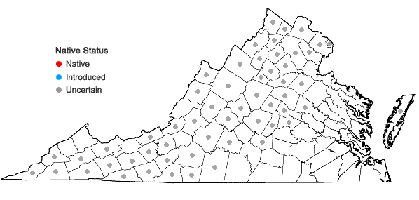 Locations ofPhalaris arundinacea L. in Virginia