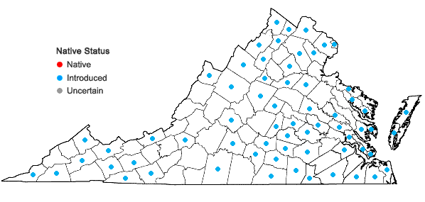 Locations ofPortulaca oleracea L. in Virginia
