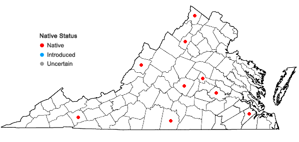 Locations ofRicciocarpos natans (L.) Corda in Virginia