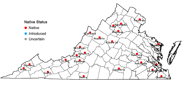 Locations ofRosulabryum capillare (Hedw.) J.R. Spence in Virginia