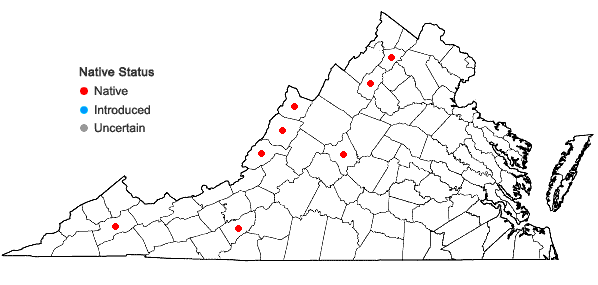 Locations ofRudbeckia hirta L. var. hirta in Virginia