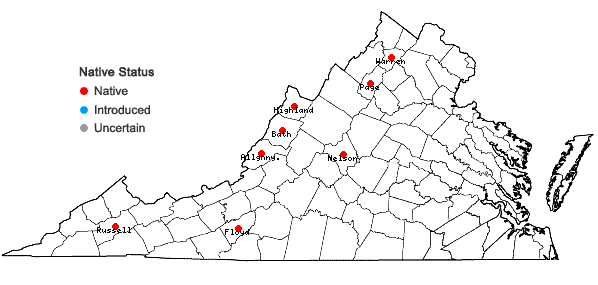 Locations ofRudbeckia hirta L. var. hirta in Virginia