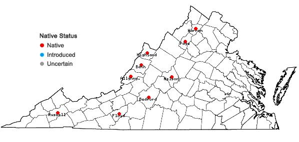 Locations ofRudbeckia hirta L. var. hirta in Virginia