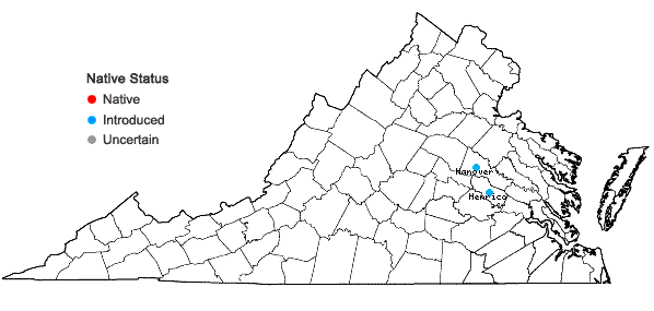 Locations ofSalvia officinalis L. in Virginia