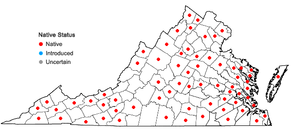 Locations ofSphenopholis pensylvanica (L.) A.S. Hitchc. in Virginia