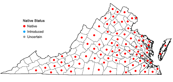 Locations ofVitis labrusca L. in Virginia